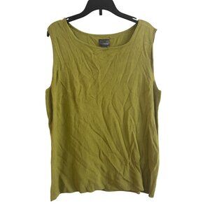 Additions By Chicos Womens Sleeveless Knit Tank Top Size 2 Rayon Blend Green